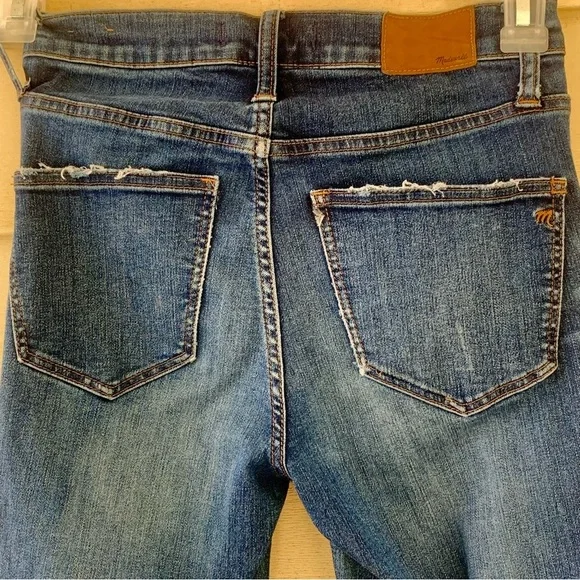 Madewell High-Rise Skinny Jeans: Drop-Hem‎ Edition distressed Size 25 Dark wash - Picture 6 of 8